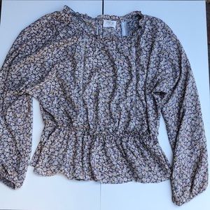 Baby Doll long sleeve Floral Blouse
